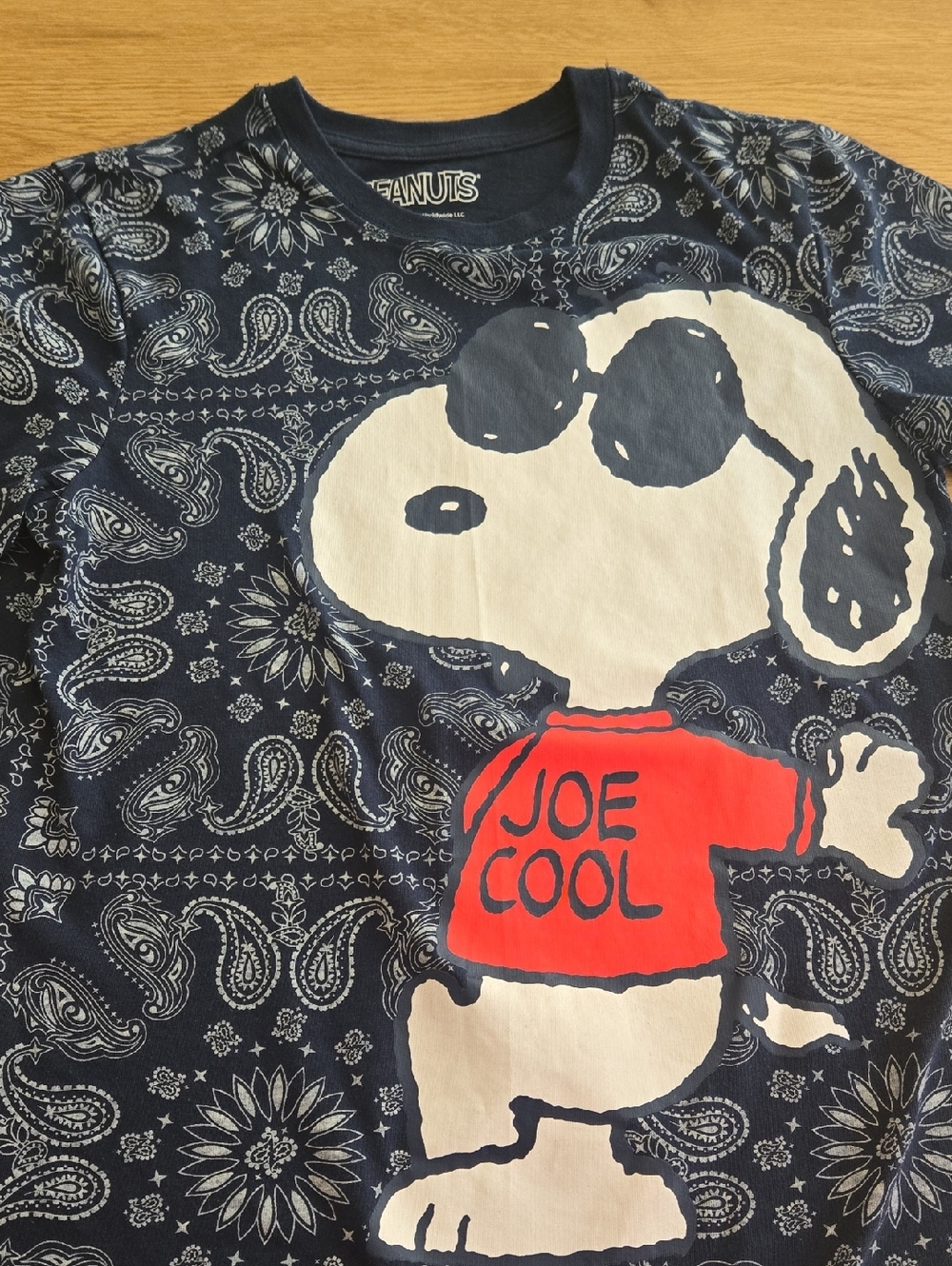 Peanuts Navy Snoopy 'Joe Cool' Bandana Print Tee with Red Graphic